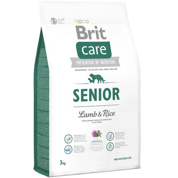 

Сухой корм для пожилых собак всех пород Brit Care Senior All Breed Lamb & Rice 3 кг