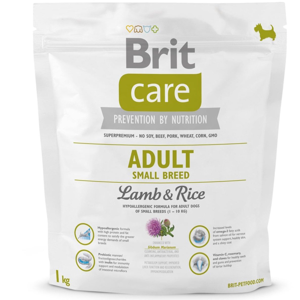 Сухий корм для дорослих собак дрібних порід Brit Care Adult Small Breed Lamb &amp; Rice 1 кгфото
