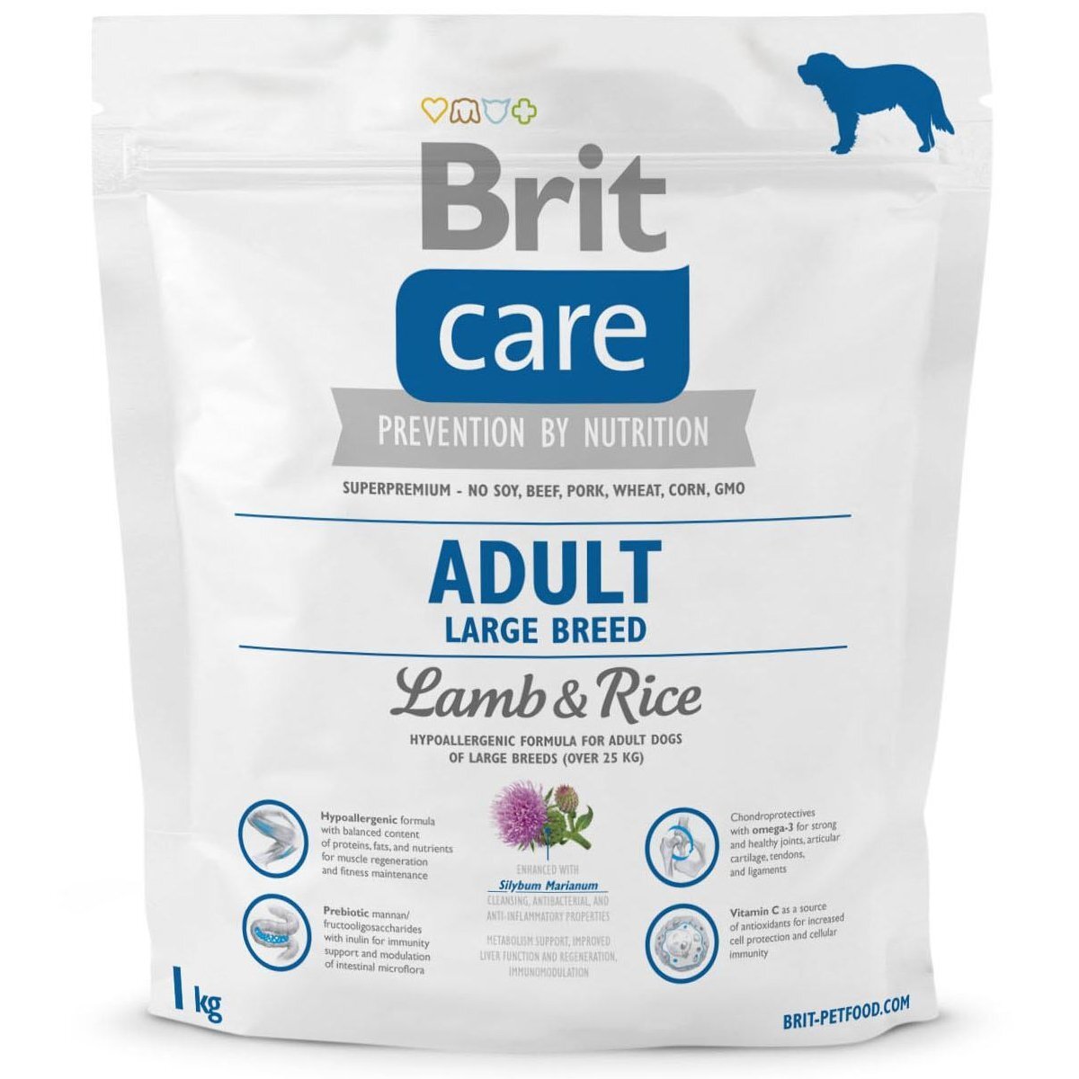 Сухий корм для дорослих собак великих порід Brit Care Adult Large Breed Lamb & Rice 1 кгфото1