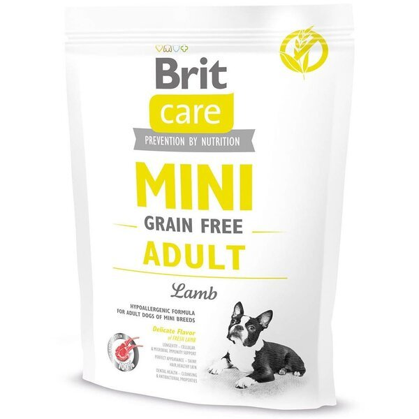 Сухой корм для взрослых собак миниатюрных пород Brit Care Mini Grain Free Adult 400г