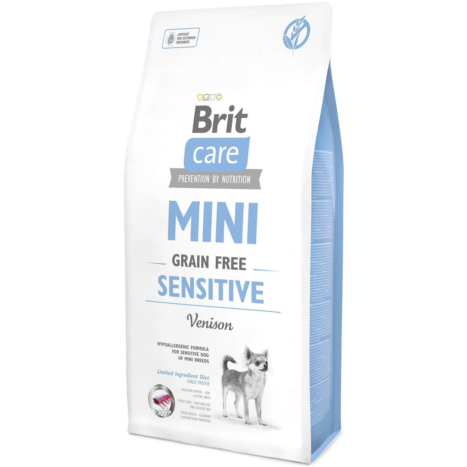 Сухий корм для дорослих собак мініатюрних порід із чутливим травленням Brit Care Sensitive Grain Free 7 кгфото