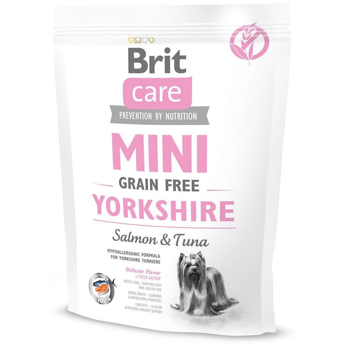 Сухой корм для взрослых собак породы йоркширский терьер Brit Care Sensitive Grain Free Yorkshire 400г фото 