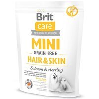 Сухой корм для взрослых собак миниатюрных пород Brit Care Mini Grain Free Hair & Skin 400г
