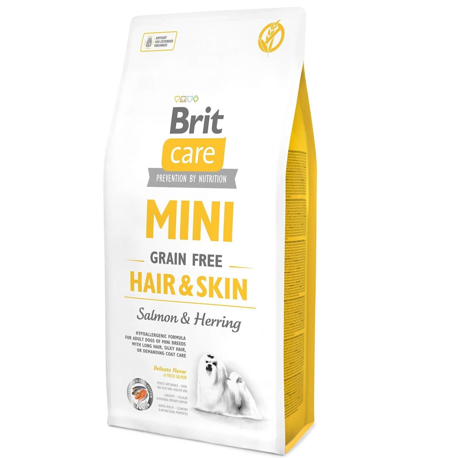 Сухий корм для дорослих собак мініатюрних порід Brit Care Mini Grain Free Hair &amp; Skin 7 кгфото