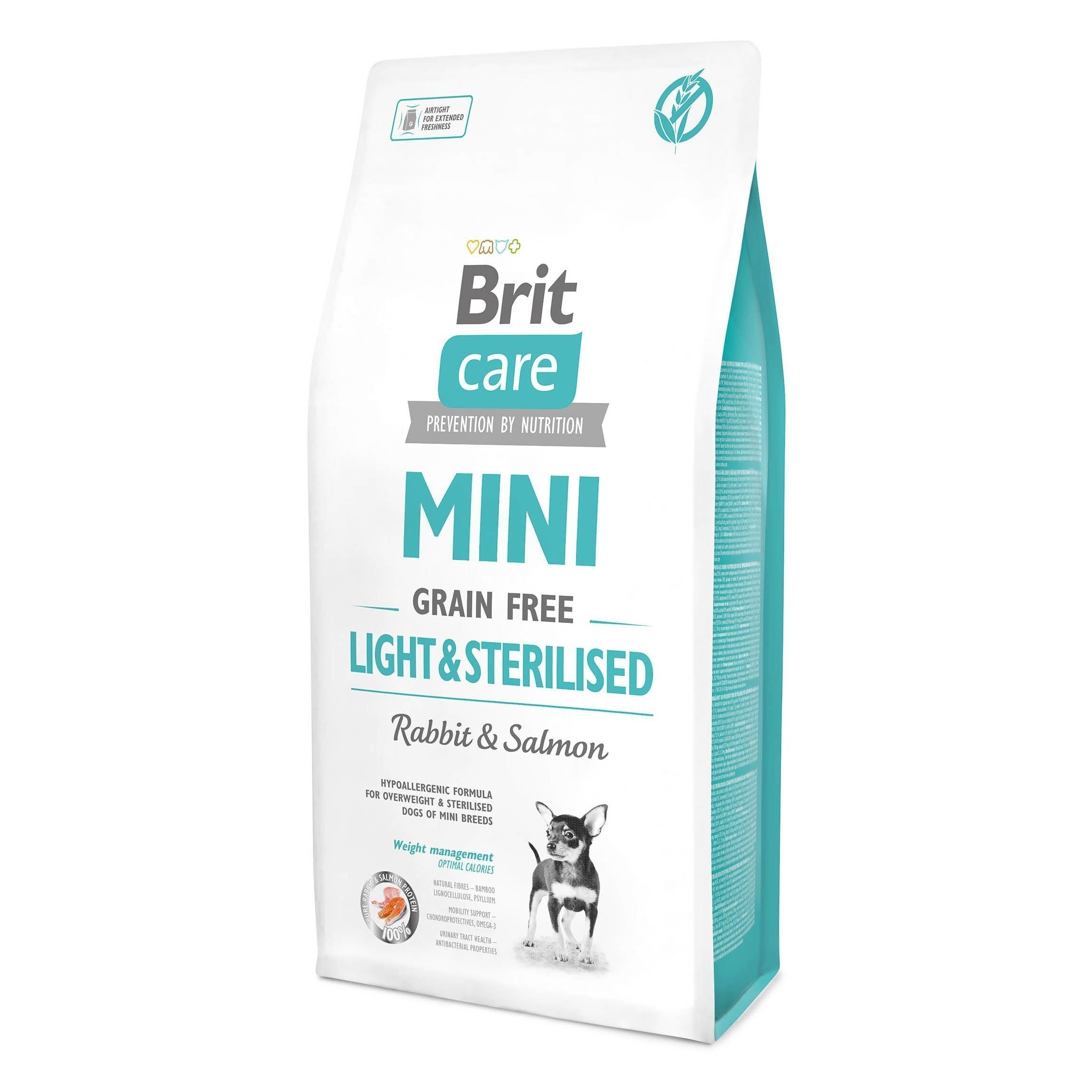 Сухий корм для собак мініатюрних порід із надмірною вагою Brit Care Mini Light & Sterilised 7 кгфото1