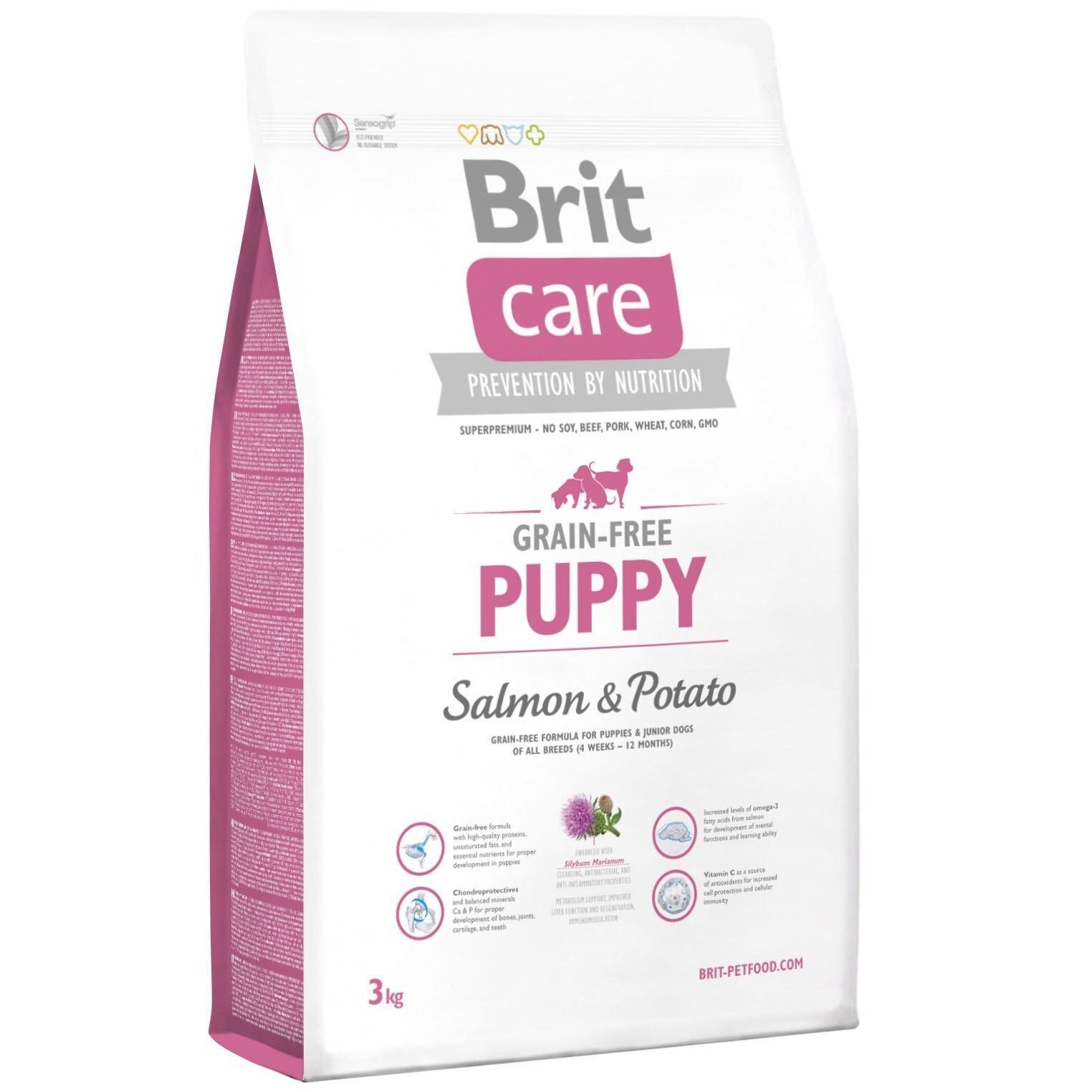 Сухой корм для щенков Brit Care GF Puppy Salmon & Potato 3 кг фото 1