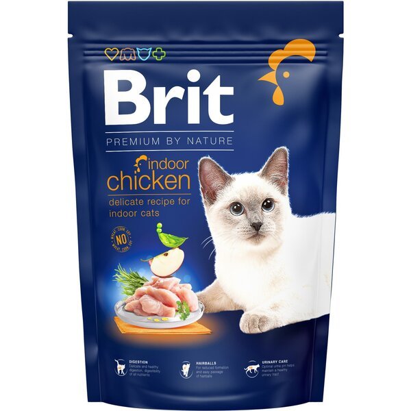 Сухой корм для кошек, живущих в помещении Brit Premium by Nature Cat Indoor с курицей 1,5 кг