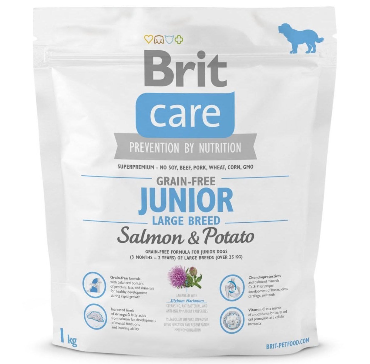 Сухой корм для щенков гигантских пород Brit Care GF Junior Large Breed Salmon & Potato 1 кг фото 1