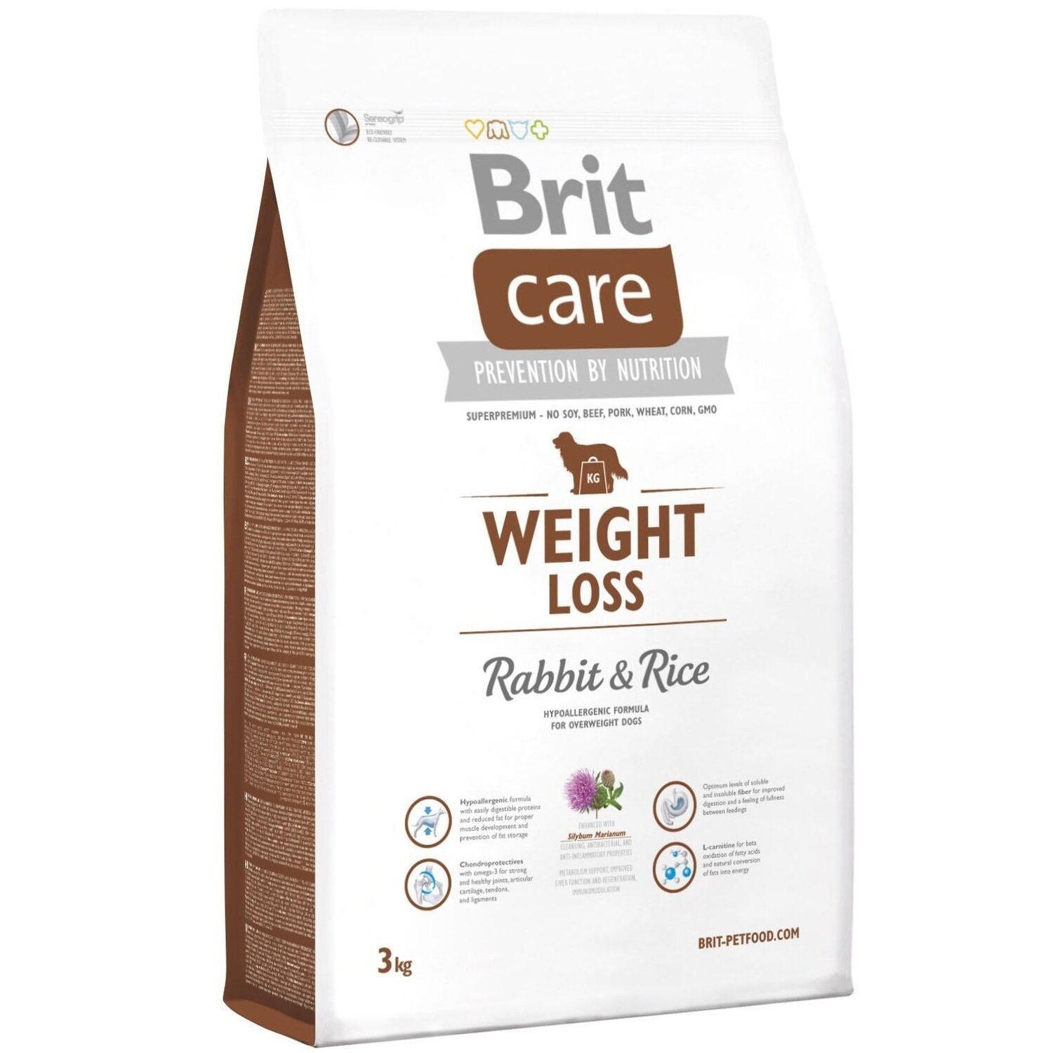 Сухой корм для собак с лишним весом Brit Care Weight Loss Rabbit &amp; Rice 3 кг фото 