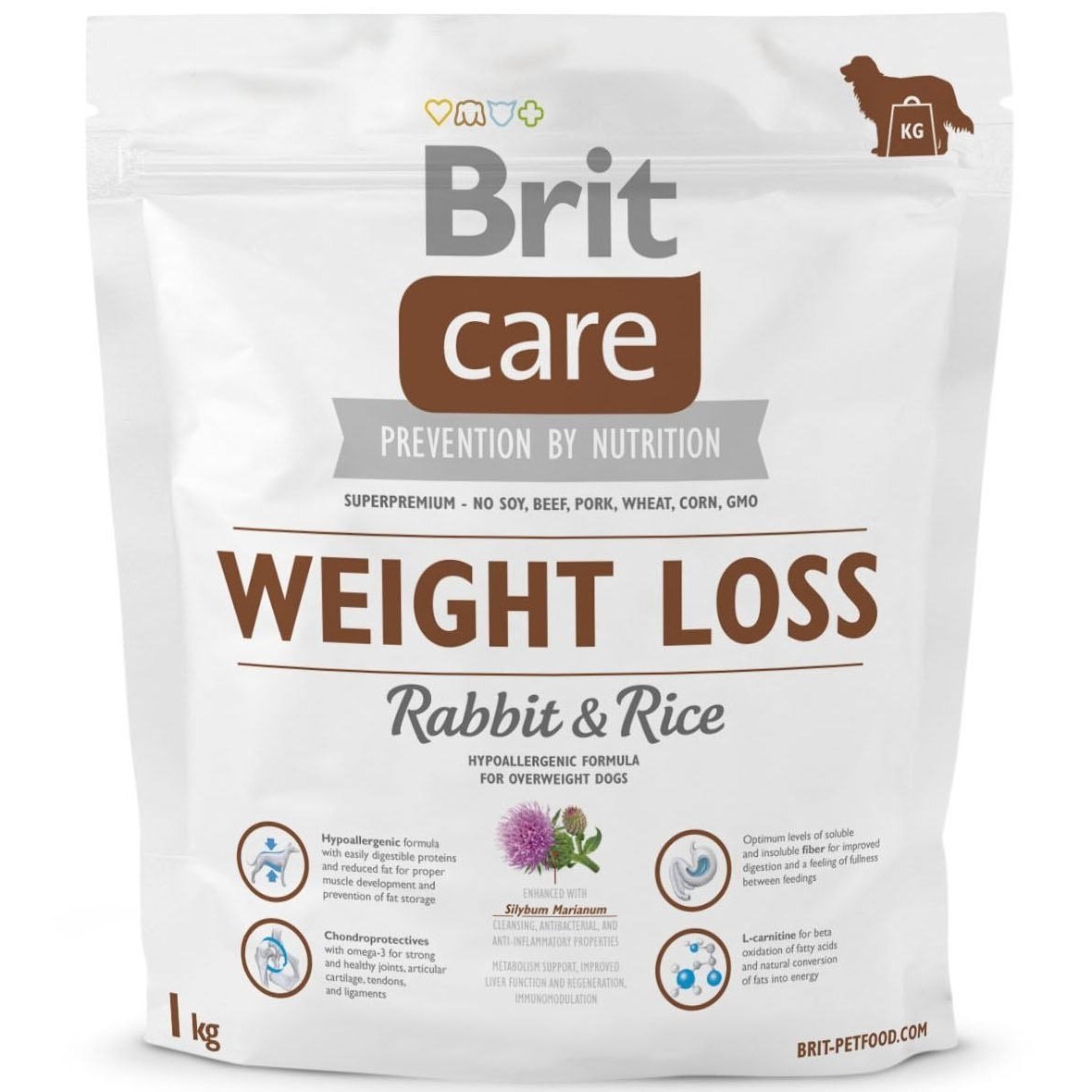 Сухой корм для собак с лишним весом Brit Care Weight Loss Rabbit &amp; Rice 1 кг фото 