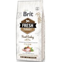 Сухой корм для взрослых, пожилых собак Brit Fresh Light Fit & Slim с индейкой и горошком 12 кг