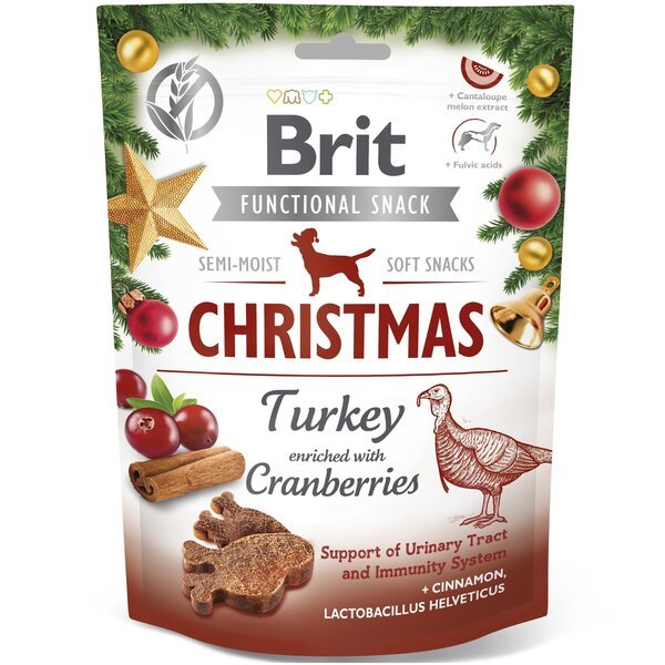 

Рождественские Лакомство для собак Brit Care Dog Functional Snack Индюк и клюква 150 г