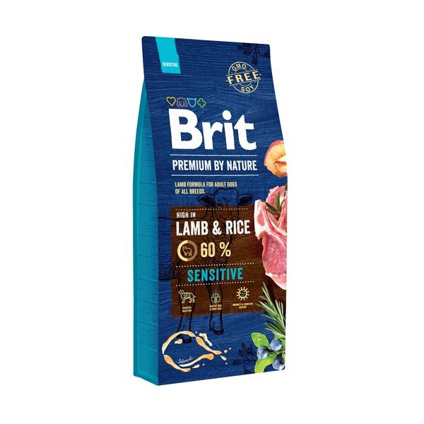 

Сухой корм для собак Brit Premium Sensitive Lamb с чувствительным пищеварением со вкусом ягненка 15 кг