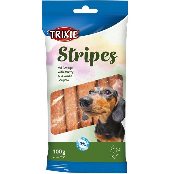 Лакомство для собак Trixie Stripes Light  с мясом дом.птицы 100гр.(10шт)