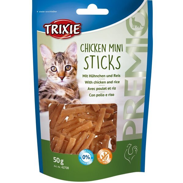 

Лакомство для котов Trixie PREMIO Mini Sticks курица/рис 50гр