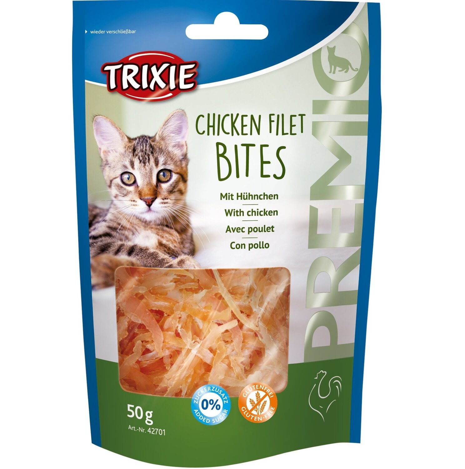 Лакомство для котов Trixie PREMIO Chicken Filet Bites филе куриное сушеное 50гр фото 
