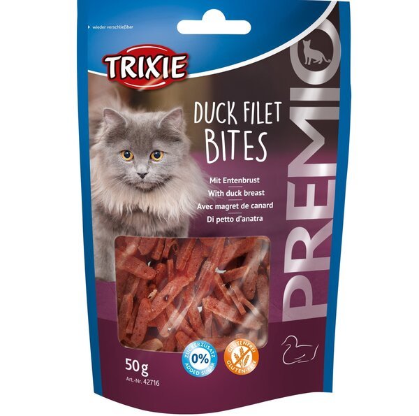 Лакомство для котов Trixie PREMIO Duck Filet Bites  филе утки сушеное 50гр