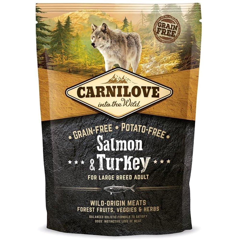 Сухой корм для взрослых собак крупных пород Carnilove Salmon & Turkey Large Breed 1.5 кг фото 1