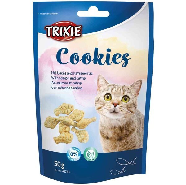 

Лакомство для котов Trixie "Cookies" с лососем и кош./мятой, 50 г