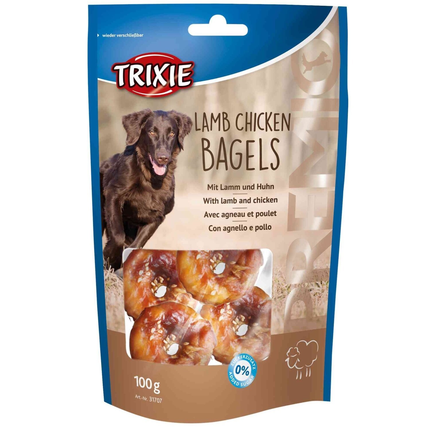 Лакомство для собак Trixie PREMIO Lamb Chicken Bagles кольца ягненок/курица 100гр фото 