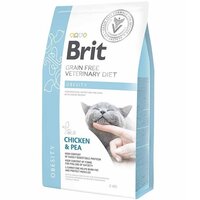 Сухой корм для кошек взрослых Brit VetDiets при избыточном весе и ожирении с курицей и горохом 2 кг