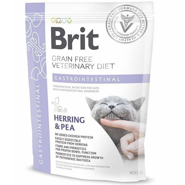 Сухой корм для всех возрастов кошек Brit VetDiets при остром и хроническом гастроэнтерите c сельдь лосось яйца и горох 0