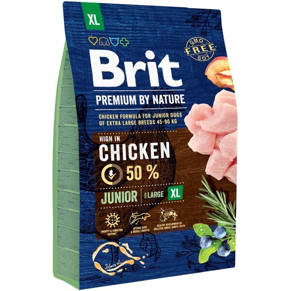 

Сухой корм для щенков и молодых собак гигантских пород Brit Premium Junior XL со вкусом курицы 3 кг