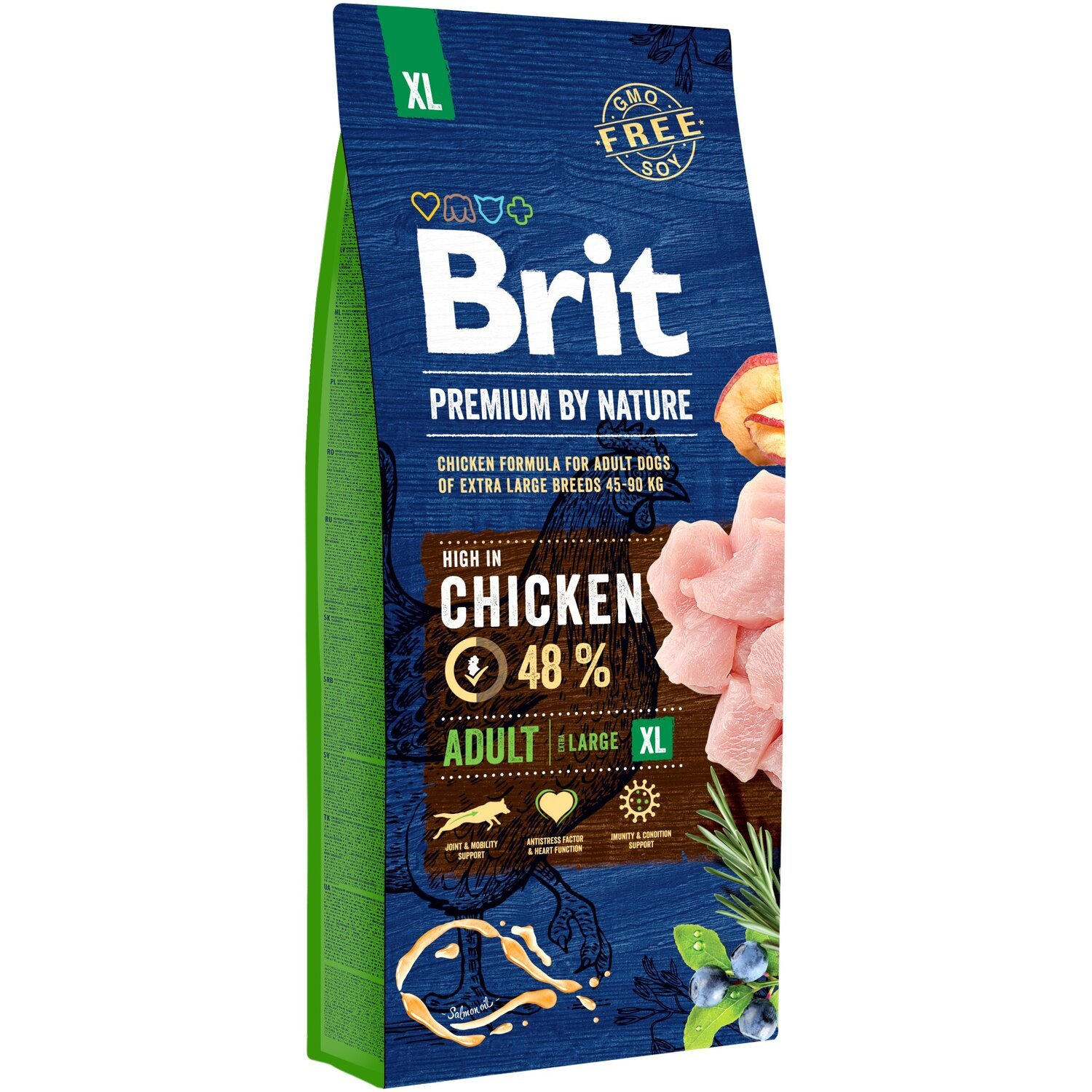 Сухой корм для взрослых собак гигантских пород Brit Premium Adult XL со вкусом курицы 15 кг фото 