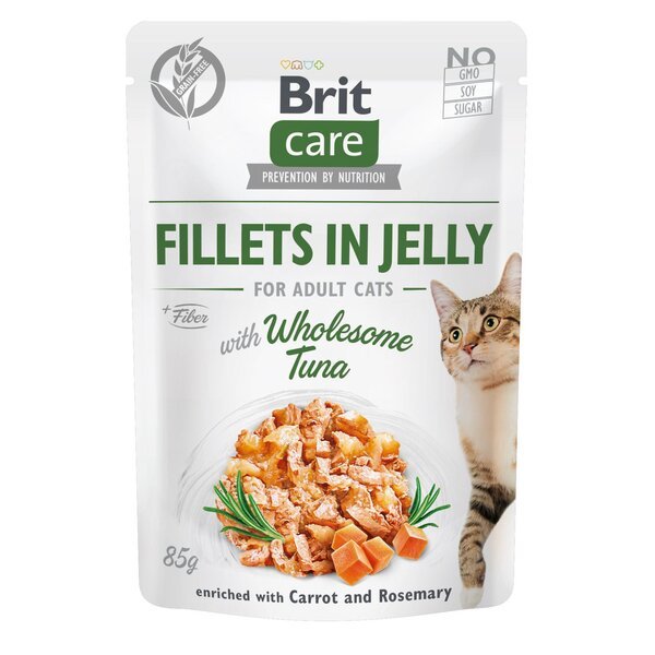 Влажный корм для кошек Brit Care Cat pouch тунец в желе 85 г