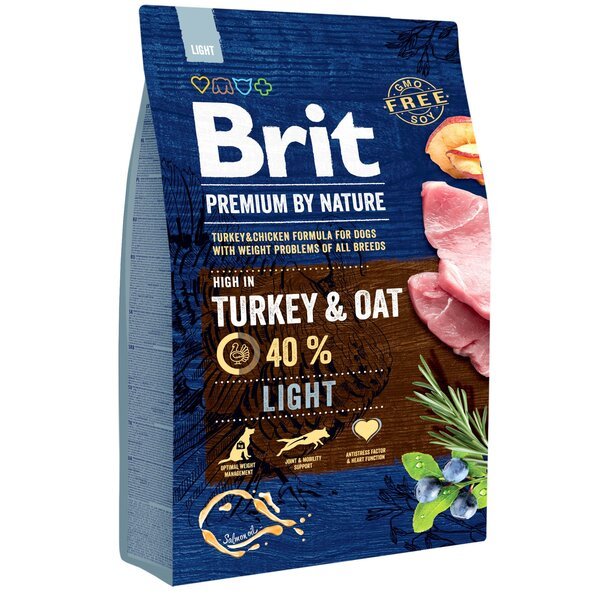 

Сухой корм для собак Brit Premium Light с избыточным весом со вкусом индейки 3 кг