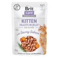 Влажный корм для котят Brit Care Cat pouch 85г филе в желе пикантный лосось