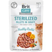 Влажный корм для кошек Brit Care Cat pouch 85г филе в соусе кролик для стерилизованных