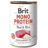 Влажный корм для собак Brit Mono Protein Dog 400г с говядиной и темным рисом