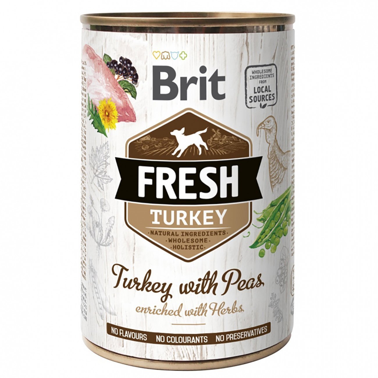 Вологий корм для собак Brit Fresh Turkey/Peas 400г індичка, горошокфото