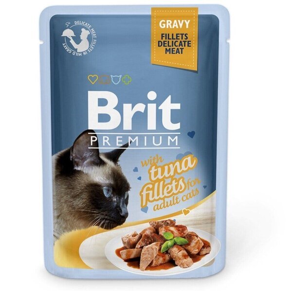 

Влажный корм для котов Brit Premium pouch 85г филе тунца в соусе
