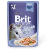 Влажный корм для котов Brit Premium pouch 85г филе лосося в желе