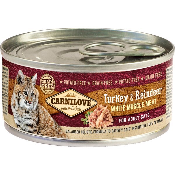 

Консерва для котов Carnilove Cat 100г индейка, северный олень