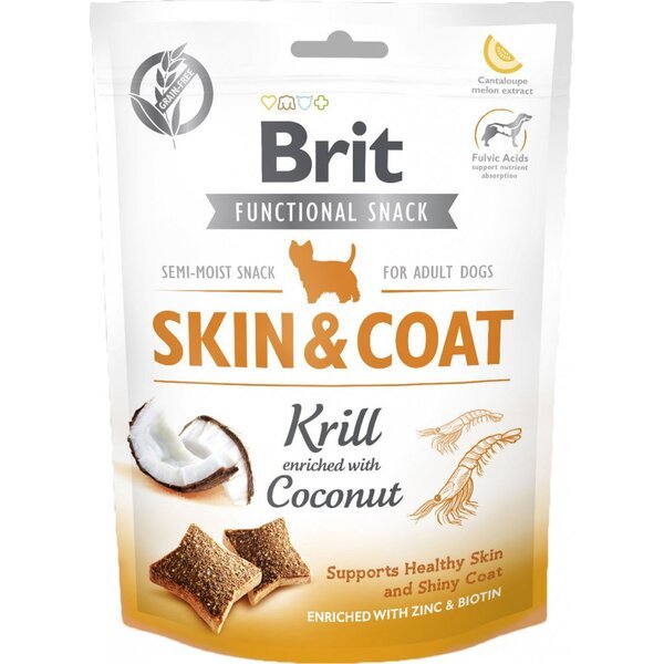 

Лакомство для собак Brit Care Skin and Coat криль с кокосом 150 г