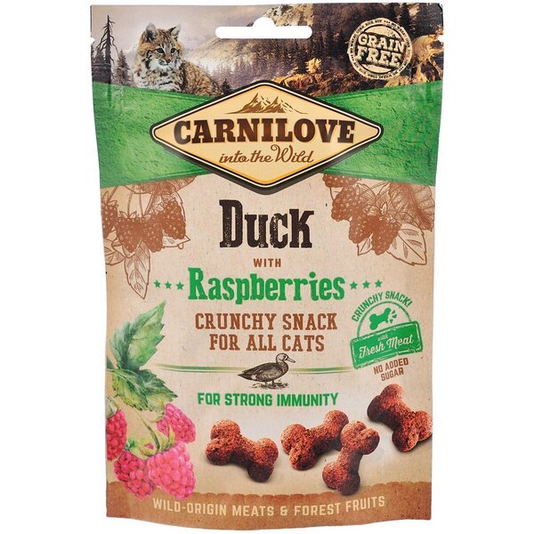 Лакомство для котов Carnilove Cat Crunchy Snack утка,малина 50г