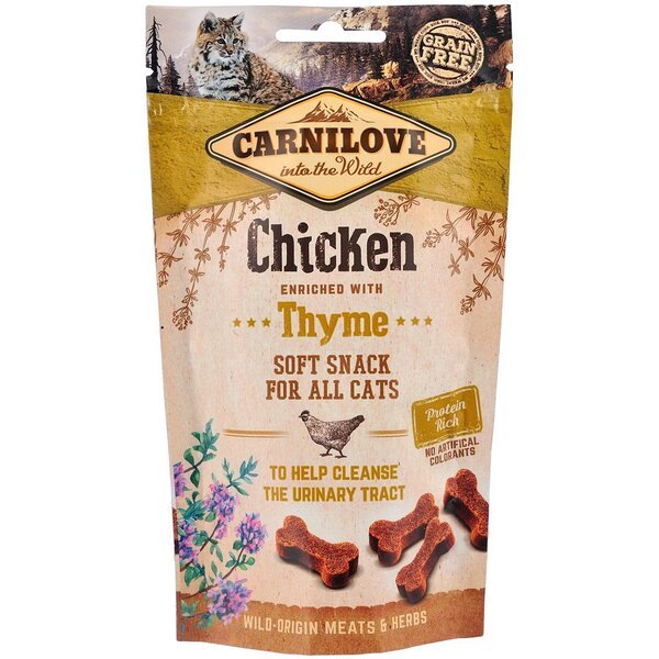 

Лакомство для котов Carnilove Cat Semi Moist Snack курица,тимьян 50г
