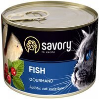 Влажный корм для котов Savory Adult для привередливых котов Рыба 200г