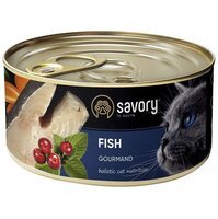 Вологий корм для котів Savory Adult для вибагливих котів Риба 100г