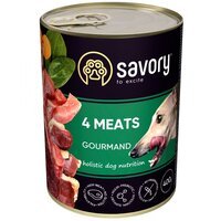Вологий корм для дорослих собак Savory із чотирма видами м'яса 400г