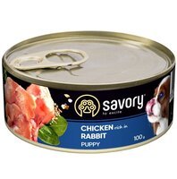 Влажный корм для щенков Savory с кроликом 100г