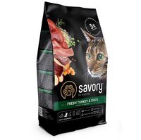 Сухой корм для кошек Savory со свежим мясом индейки и уткой 400г