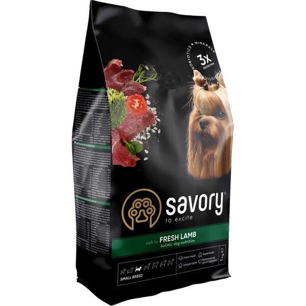 

Сухой корм для собак малых пород Savory со свежим мясом ягненка 1кг