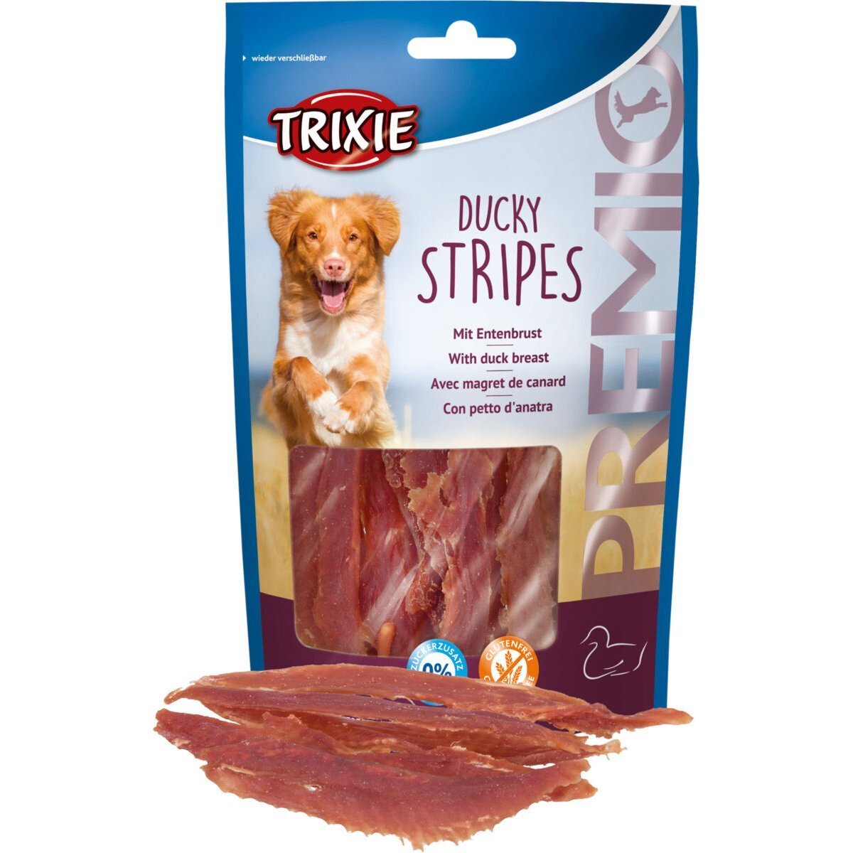 Лакомство для собак Trixie PREMIO Ducky Stripes утка 100гр фото 1