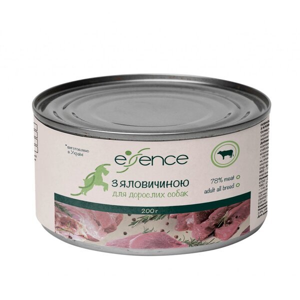 

Влажный корм для взрослых собак Essence с говядиной, 200 г