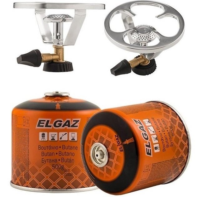 Комплект Газовий пальник + балон-картридж газовий EL GAZ ELG-215 + ELG-800 (ELG-215CGE_ELG-800)фото