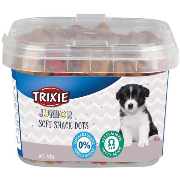 

Лакомство для собак Trixie Junior Soft Snack Dots с курицей и лососем, кислотами Омега-3 140 г